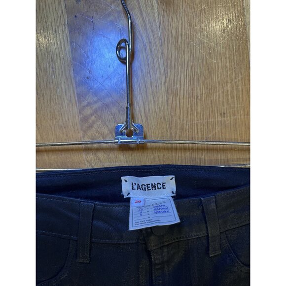 L’AGENCE Wax-Coated Skinny Jeans Size 26 – High Rise Sleek Faux Leather Look Des - Picture 12 of 12
